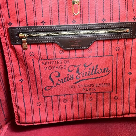 LOUIS VUITTON Neverfull MM Shoulder Tote Bag Damier Leather Brown - Picture 11 of 16